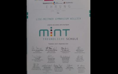 Wieder mal geschafft! – 3. Verleihung des Titels „Mintfreundliche Schule“